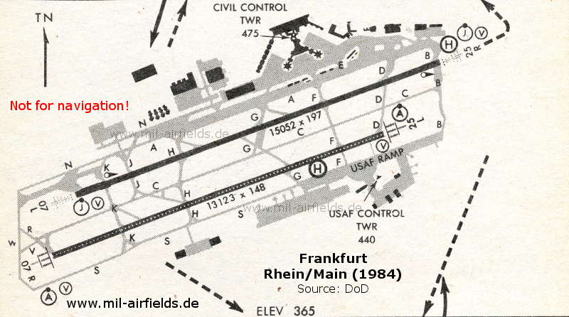 Map of Frankfurt Airport, Germany, 1984