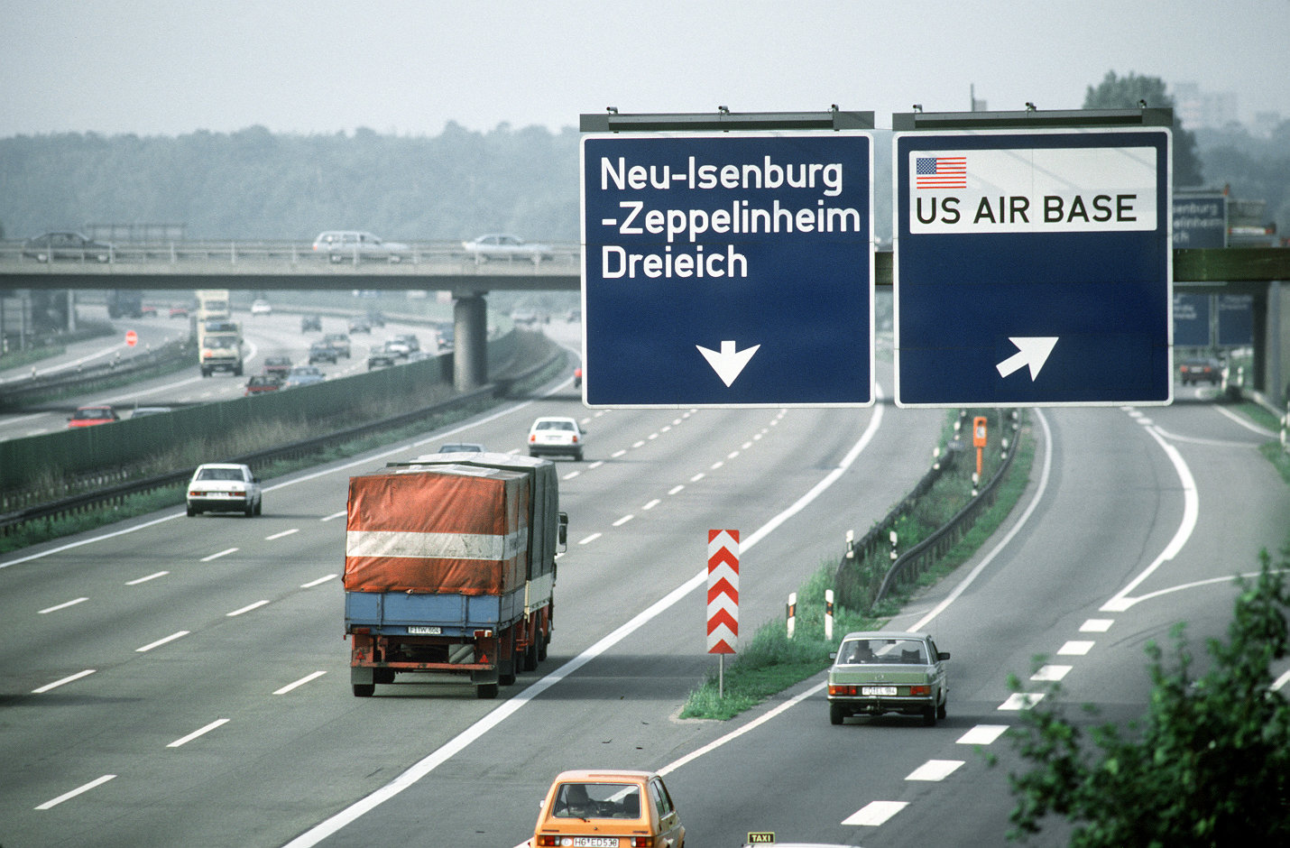 Autobahn exit to the Rhein/Main Air Base, Germany
