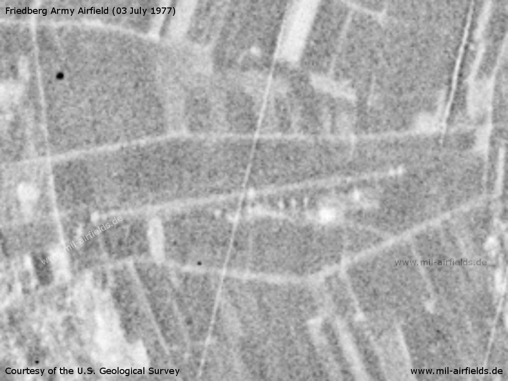 Friedberg Army Airfield AAF, Germany, on a US satellite image 1977