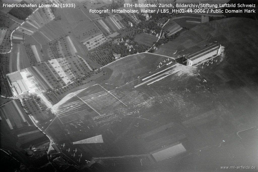 Aerial picture of Friedrichshafen airfield, Germany, 1935