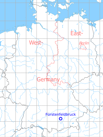 Map with location of Fürstenfeldbruck Air Base