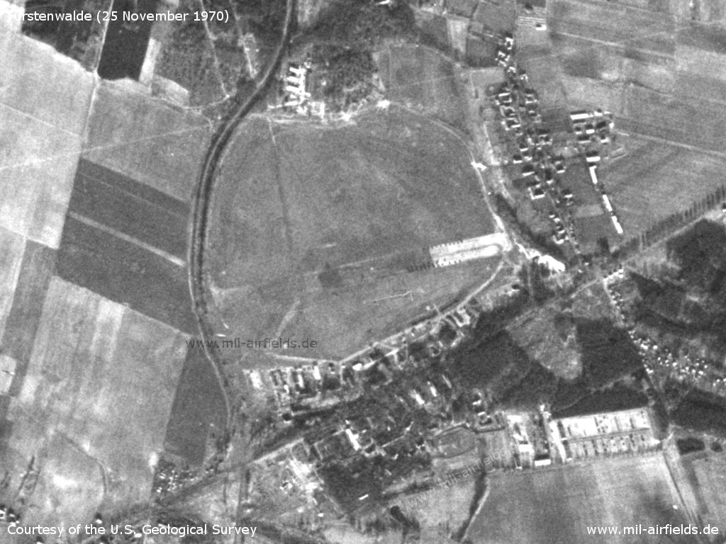 Flugplatz Fürstenwalde auf einem Satellitenbild 1970