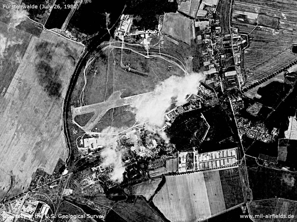 Aerial image Furstenwalde Airfield, East Germany, 1980