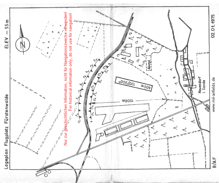 Fürstenwalde: Situation map 1975