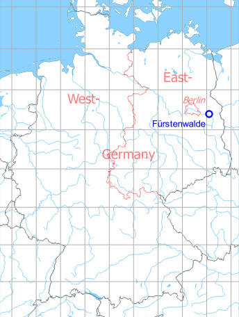 Map with location of Fürstenwalde Airfield