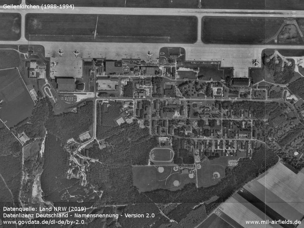 Flightline and barracks, Geilenkirchen Air Base, Germany