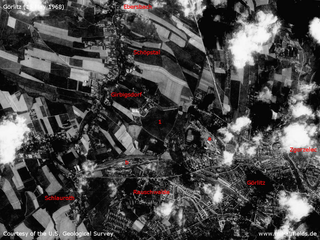 Görlitz und Umgebung auf einem Satellitenbild 1968