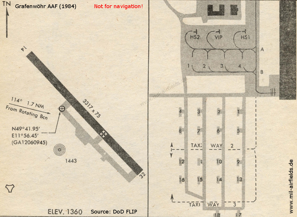 Map from 1984 Grafenwöhr Army Airfield, Germany