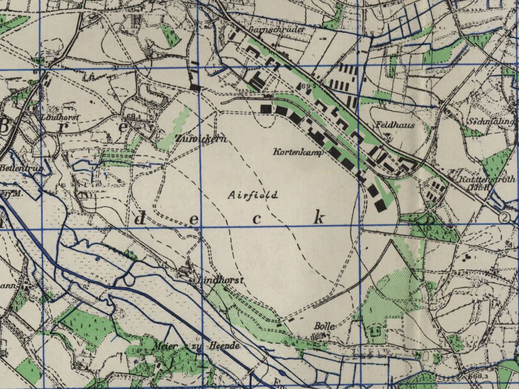RAF Gütersloh, Germany, on a US map 1952