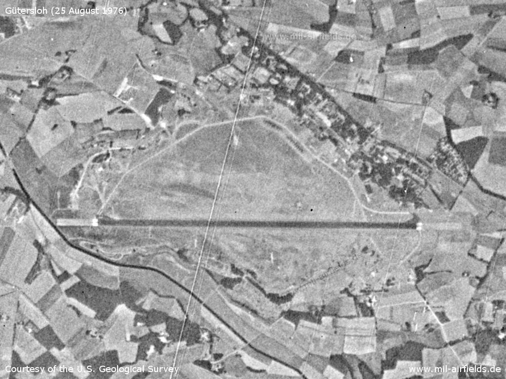 Flugplatz Gütersloh auf einem Satellitenbild 1976
