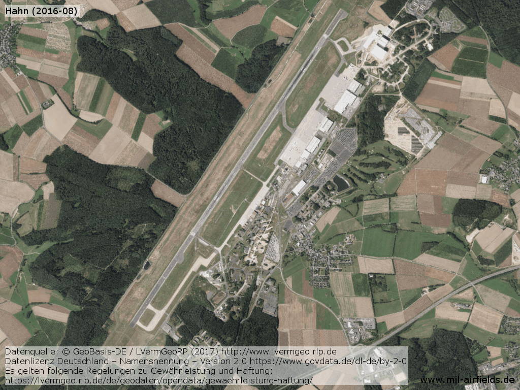 Aerial view of Hahn Airport from August 2016