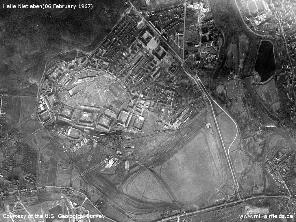 Satellitenbild Flugplatz Halle Nietleben, DDR 1967
