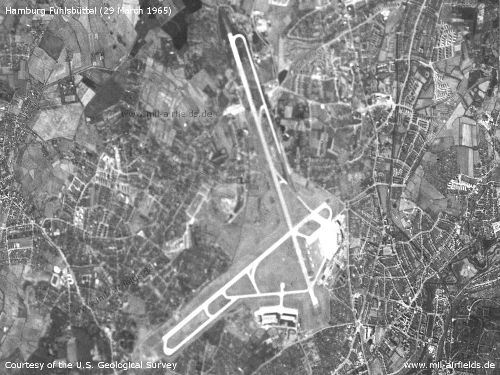 Flughafen Hamburg auf einem Satellitenbild 1965