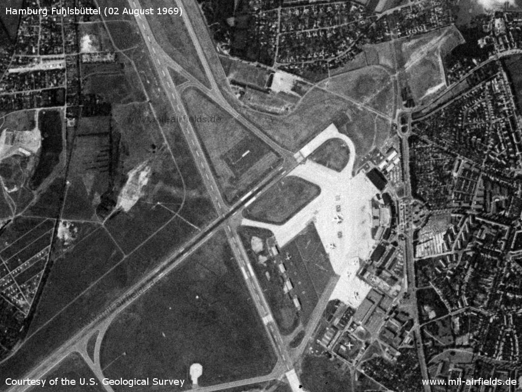 Runways 23, 33 and terminal, Hamburg Airport, Germany