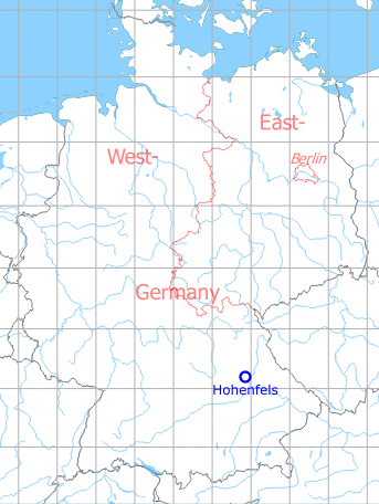 Map with location of Hohenfels Army Airfield, Germany