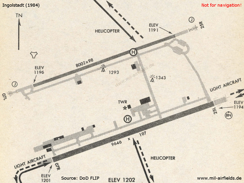 Karte Flugplatz Ingolstadt 1984
