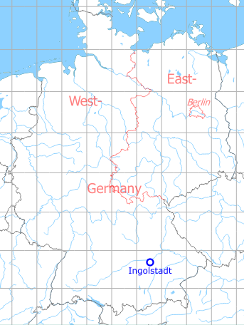 Map with location of Ingolstadt Air Base, Germany