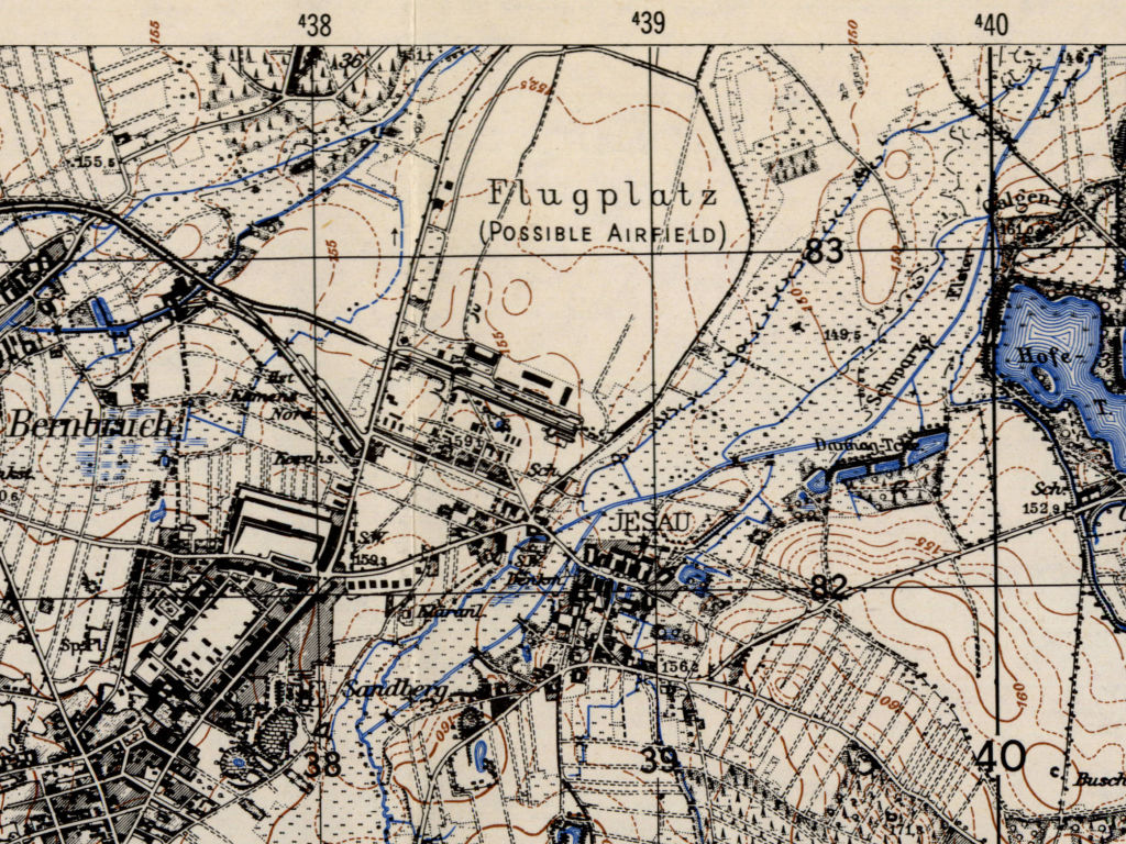 Kamenz airfield on a US map from 1952