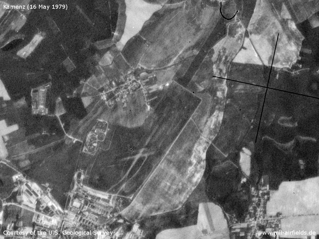 Flugplatz Kamenz auf einem Satellitenbild 1969