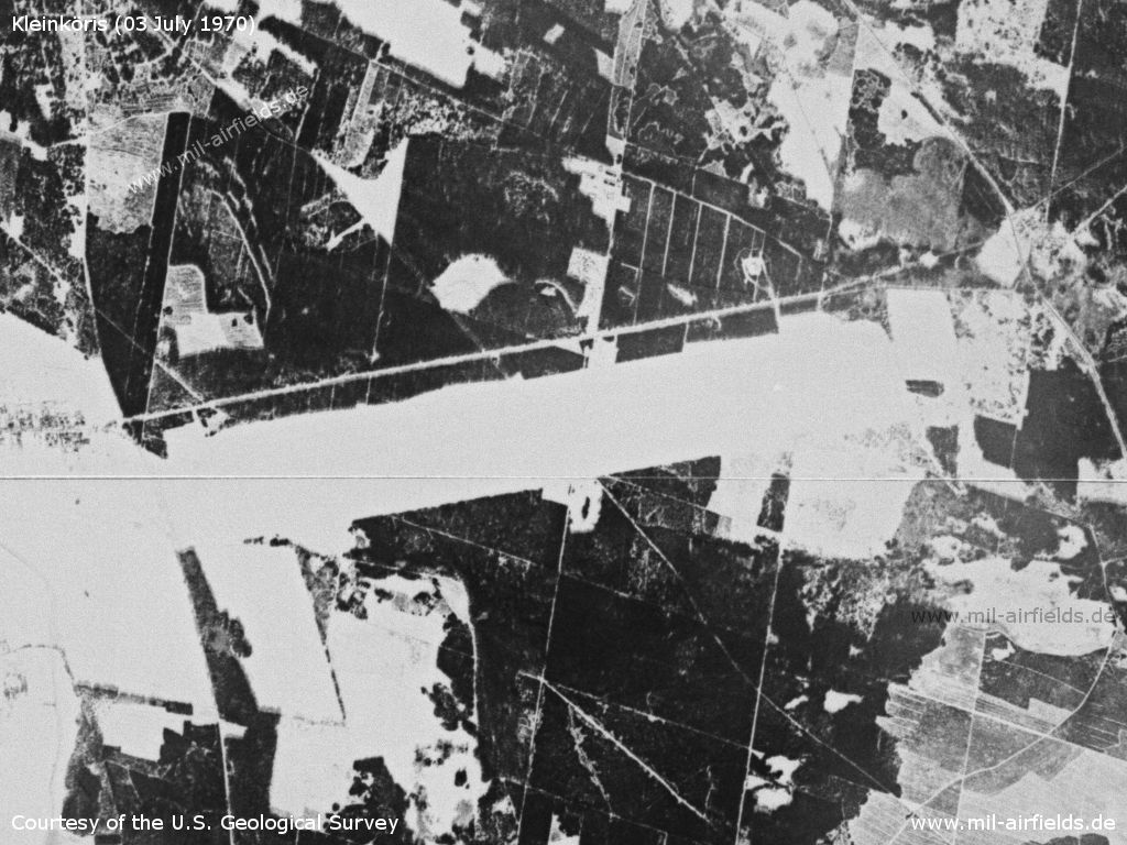 NVA-Flugplatz Kleinköris auf einem Satellitenbild 1970
