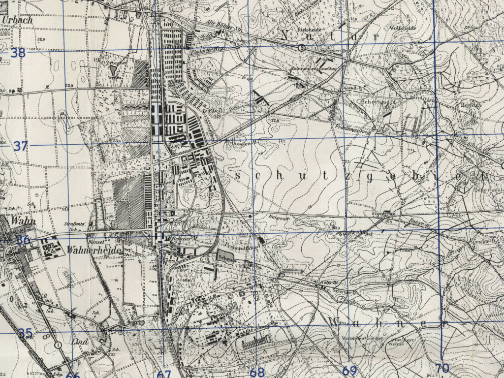 Map of former Luftwaffe airfield Cologne Wahn