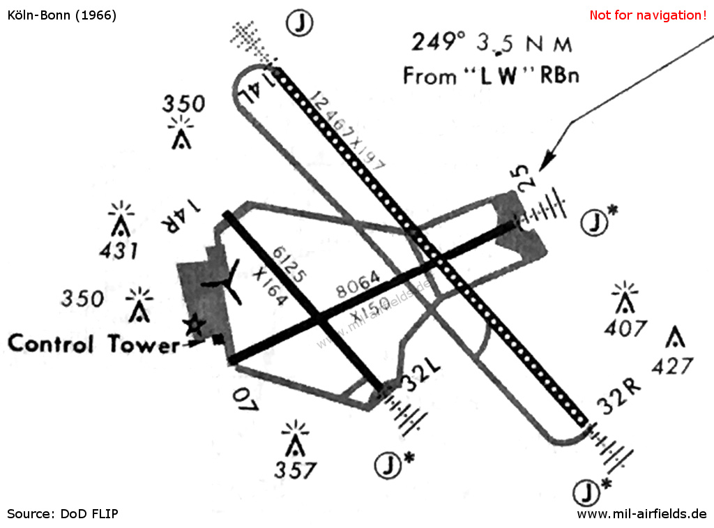 Map Cologne-Bonn airport in 1966