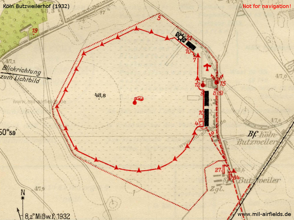 Karte Flughafen Köln Butzweilerhof 1932