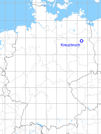 Map with location of Kreuzbruch Airfield, East Germany