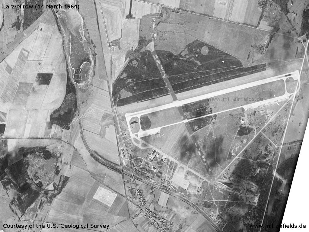 Lärz Mirow Soviet Air Base, Germany, on a US satellite image 1964