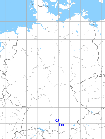 Map with location of Lechfeld Air Base