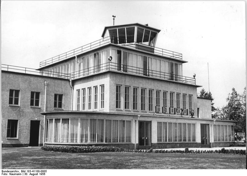 Leipzig Mockau terminal building on 30 August 1956