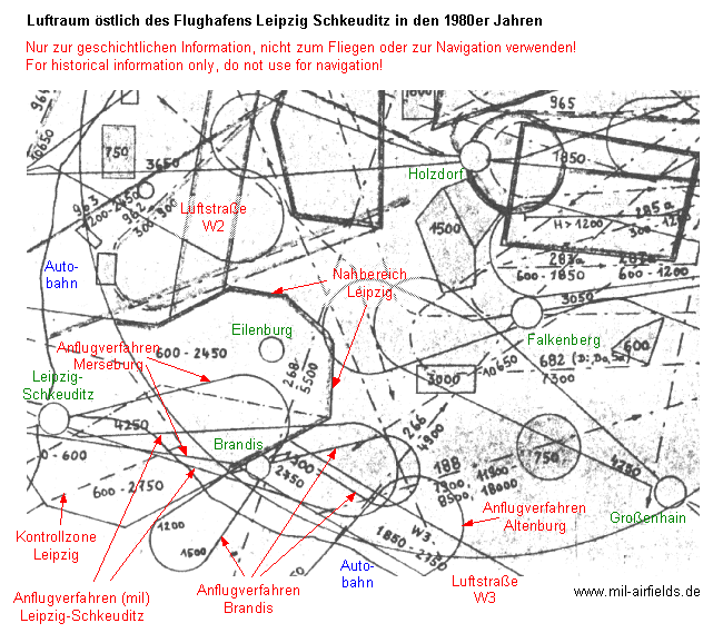 Luftraum Leipzig-Schkeuditz, 1980er Jahre.