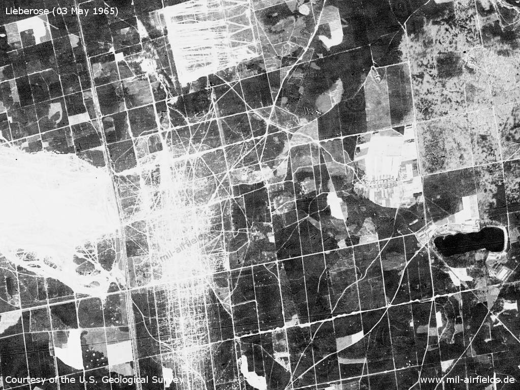 Soviet Lieberose Training Area, East Germany, on a US satellite image 1965