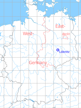 Map with location of Löbnitz Airfield, Germany