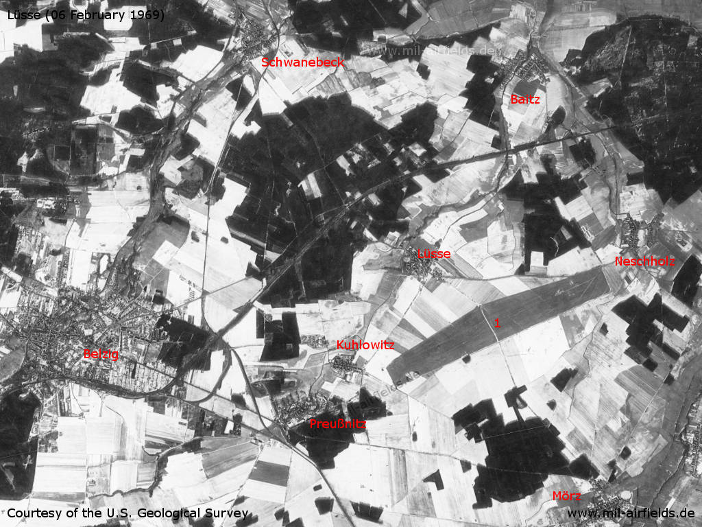 Belzig Germany on a US satellite image 1969