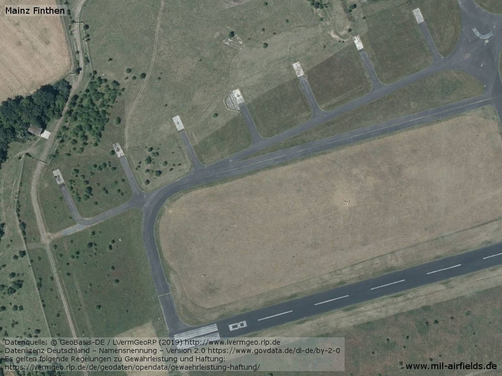 Parking pads in the west and runway Mainz, Germany