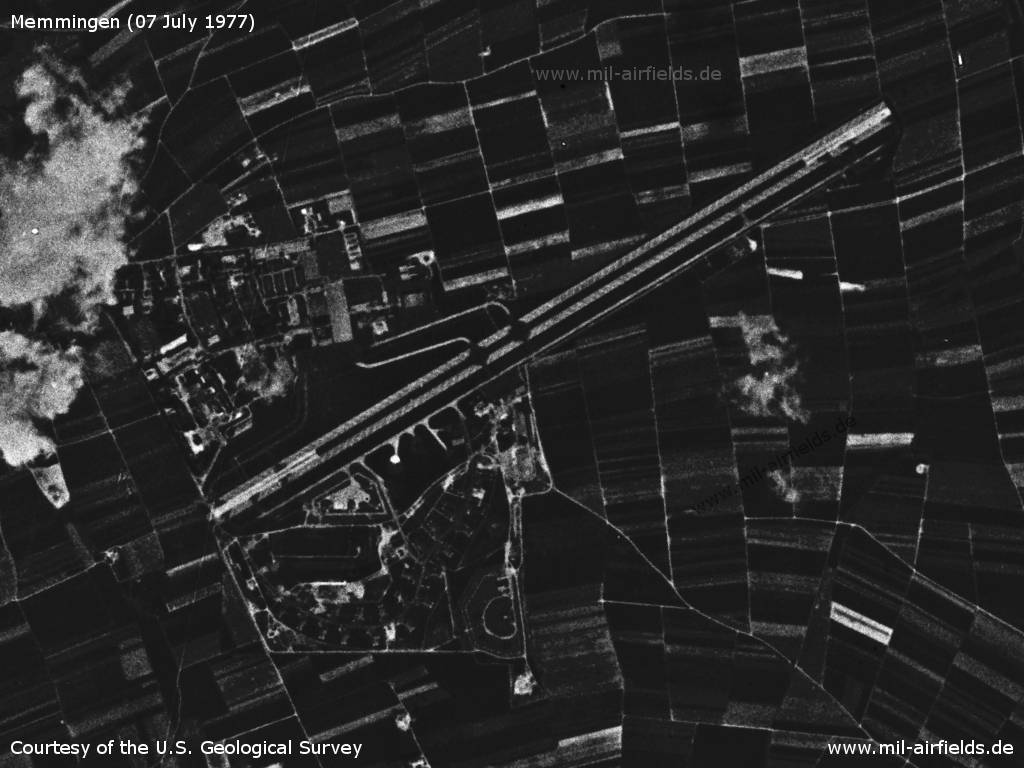 Fliegerhorst Memmingen auf einem Satellitenbild 1977
