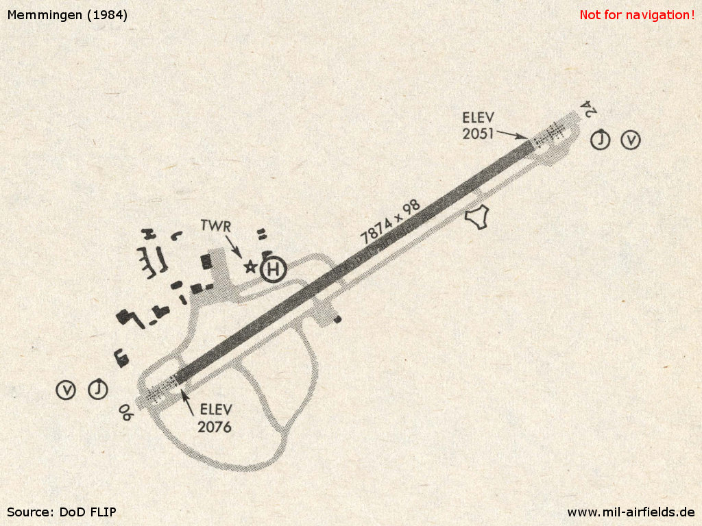 Map of Memmingen Air Base, Germany 1984