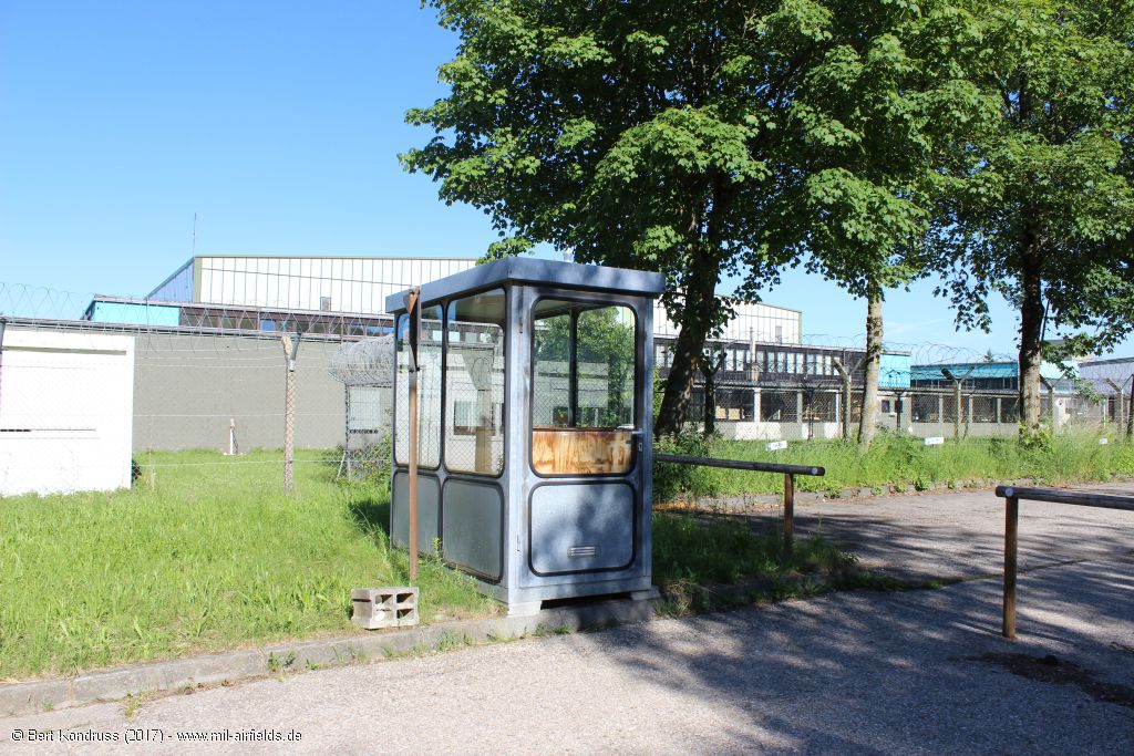 Gate with guard hut