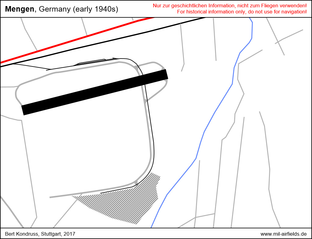 Map of Mengen air base in the early 1940s
