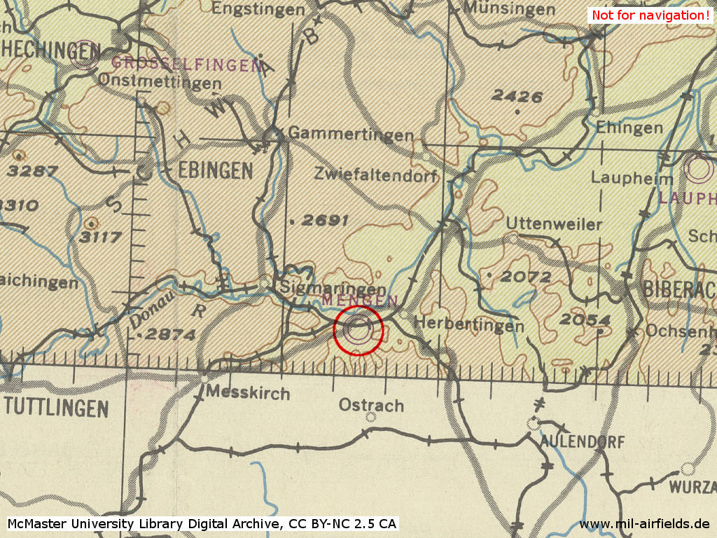 Mengen Airfield map from 1944