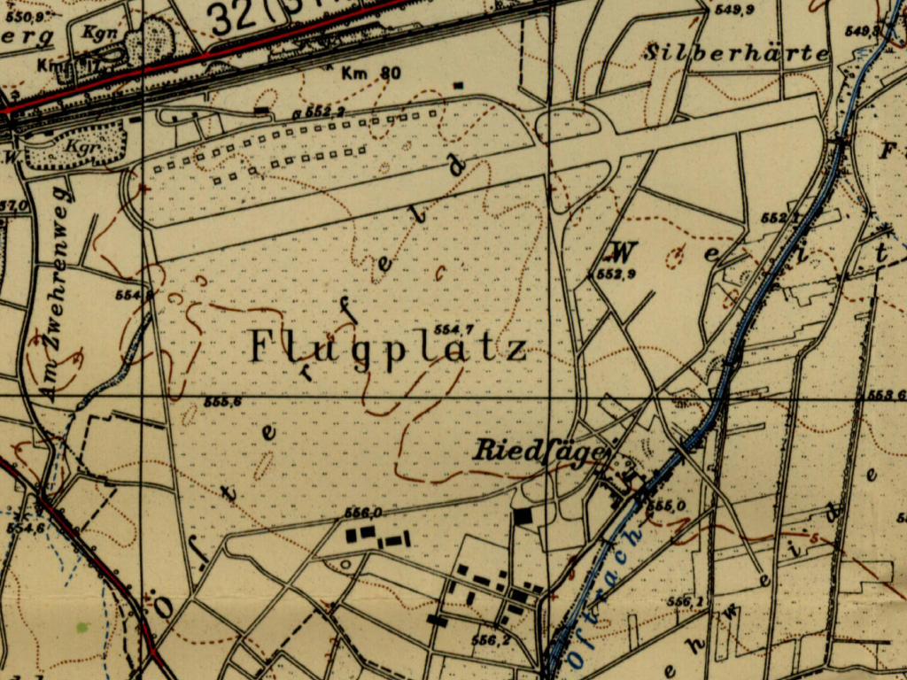 Map of Mengen airfield in 1955