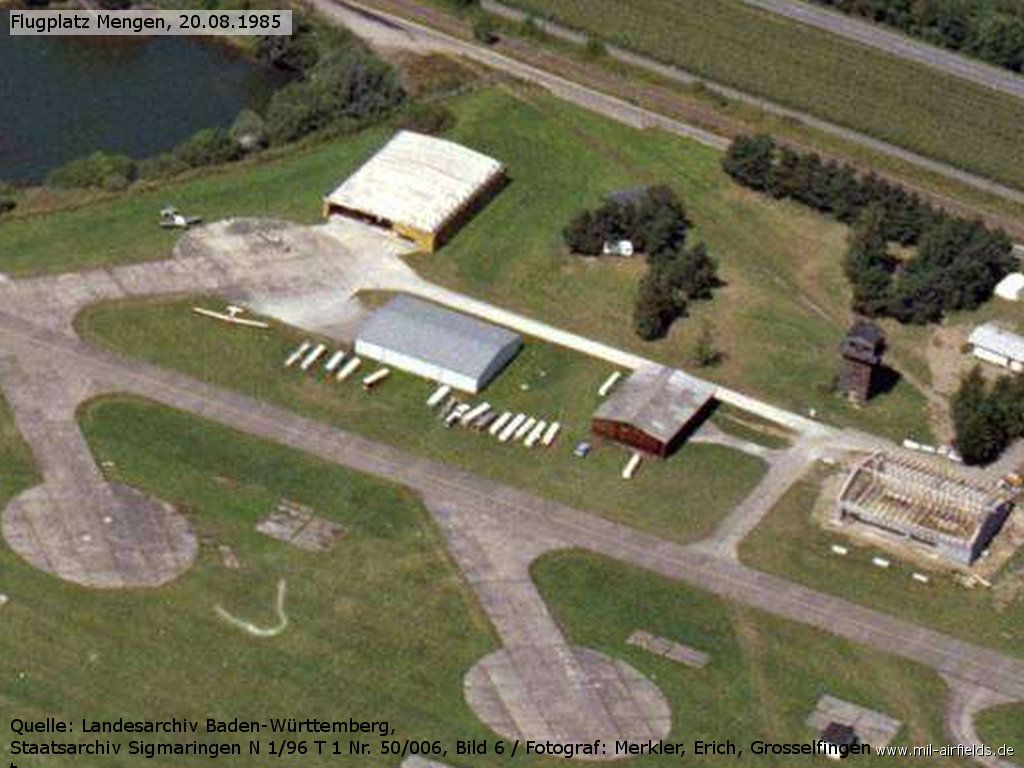 Enlargement: Old control tower at Mengen airfield