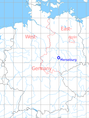 Map with the location of Merseburg Air Base