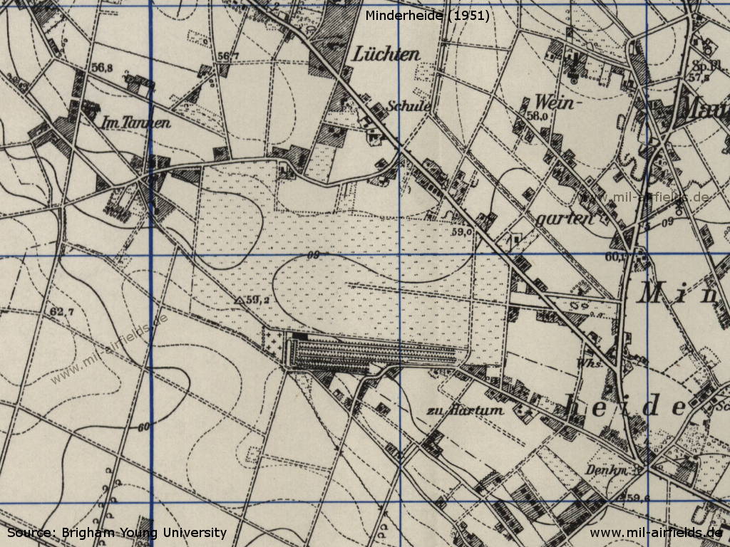 Minderheide, Germany, on a map from 195x