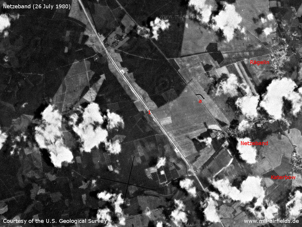 Autobahnabschnitt ABA Netzeband, DDR, auf einem Satellitenbild 1980