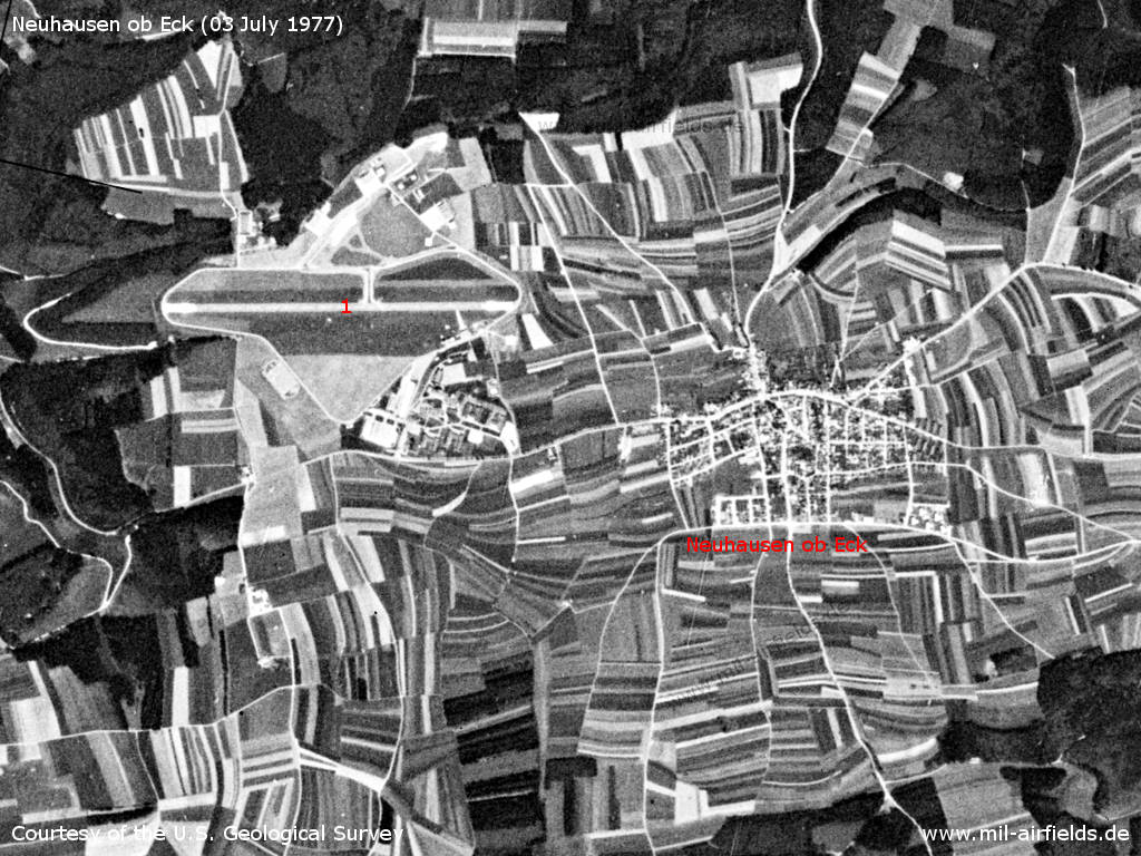 Neuhausen ob Eck, Germany, on a US satellite image 1977