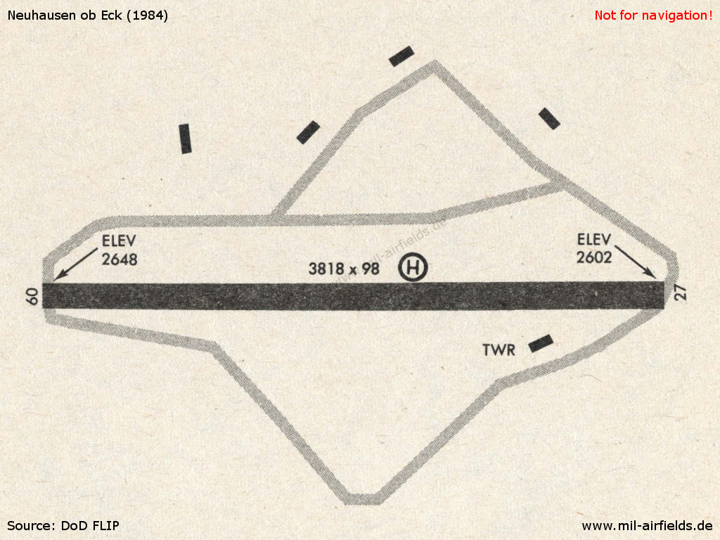 Karte Flugplatz Neuhausen ob Eck 1984