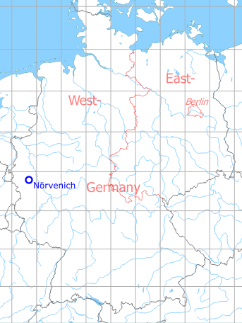 Map with location of Nörvenich Air Base