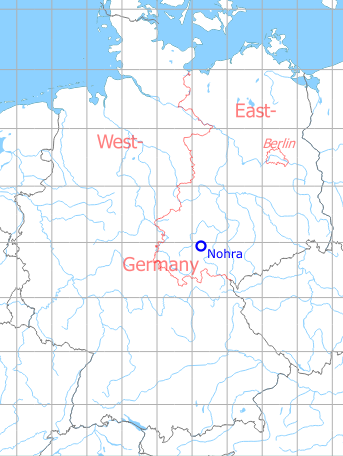 Map with location of Weimar Nohra Airfield, Germany